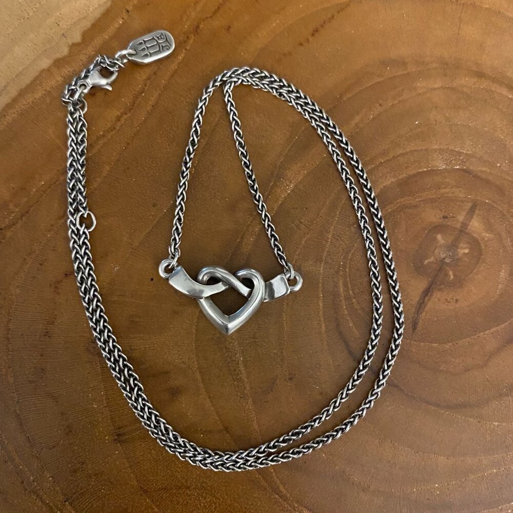 RETIRED James Avery Heart Knot Necklace, Sterling Silver